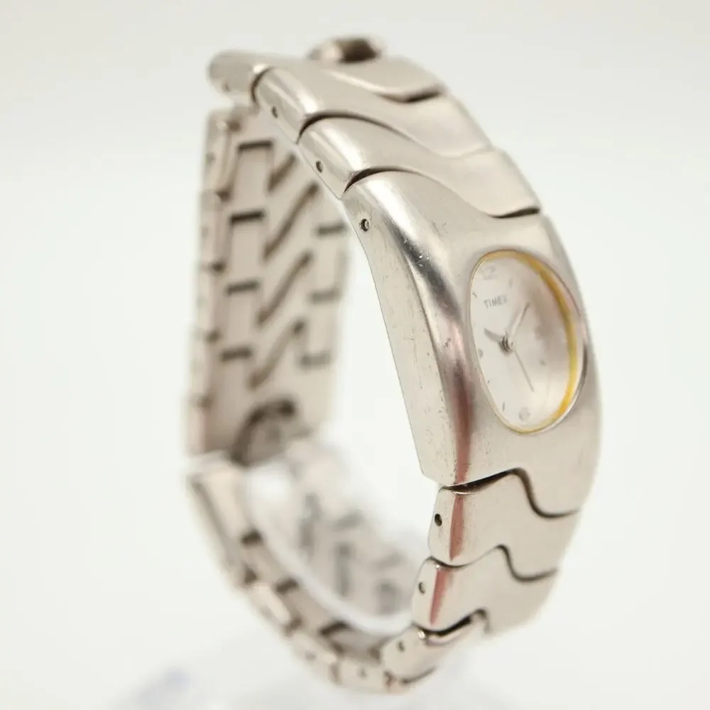 Timex Silver Tone Steel Designer Link 20mm Womens Watch 5.5